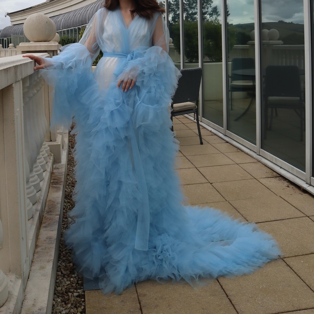 Vintage Blue Tulle Robe